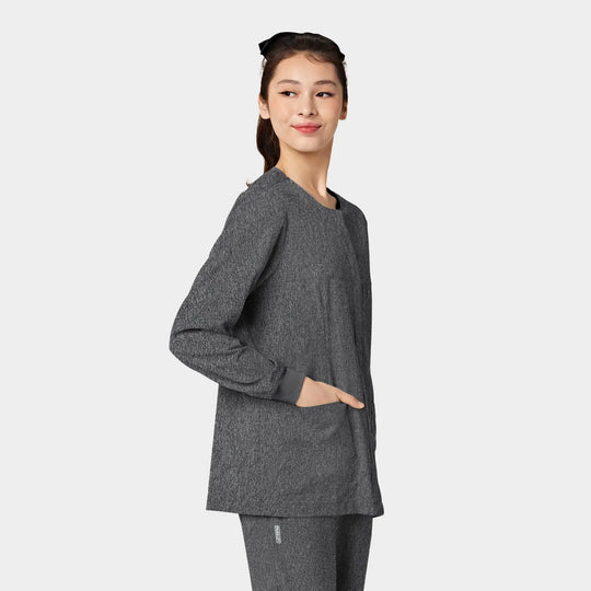Parkley Scrubs Women's ABC Scrub Jacket Heather Grey | scrub-supply.com