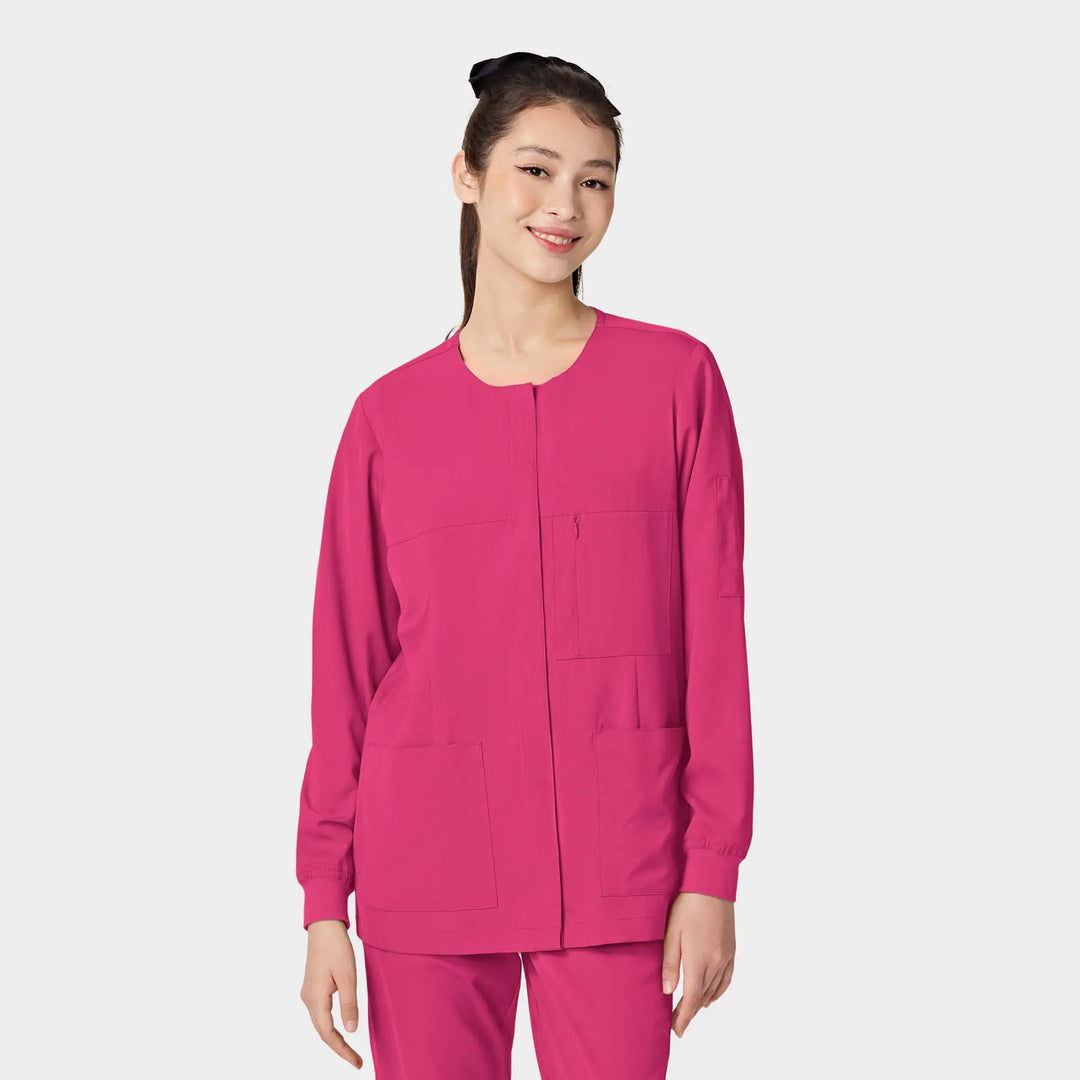 Parkley Scrubs Women's ABC Scrub Jacket Hot Pink | scrub-supply.com