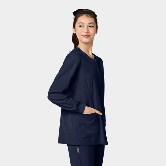 Parkley Scrubs Women's ABC Scrub Jacket Navy | scrub-supply.com