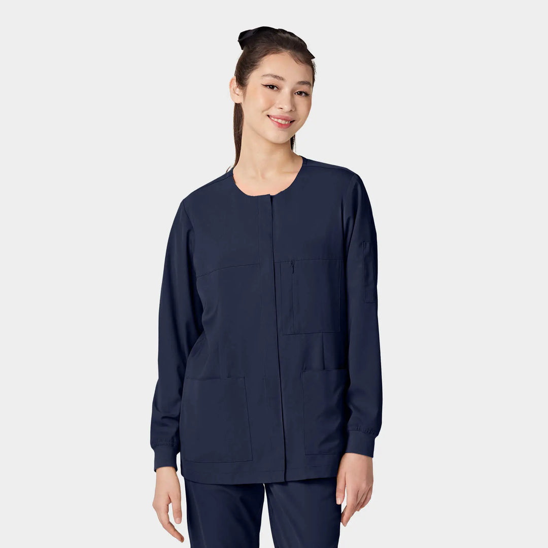 Parkley Scrubs Women's ABC Scrub Jacket Navy | scrub-supply.com