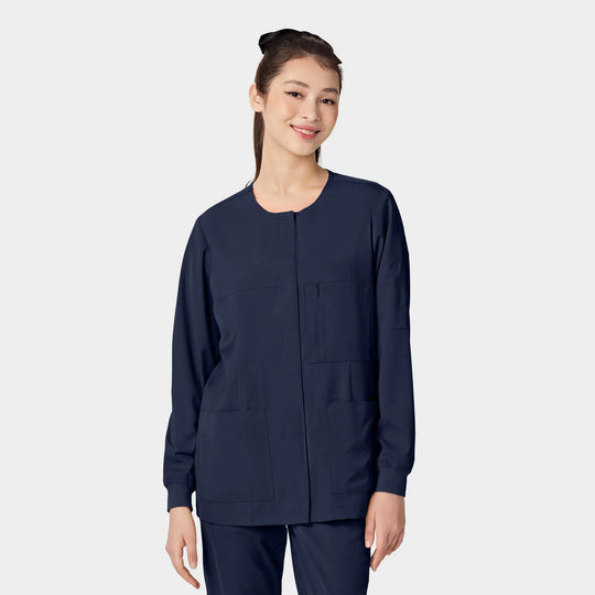 Parkley Scrubs Women's ABC Scrub Jacket Navy | scrub-supply.com