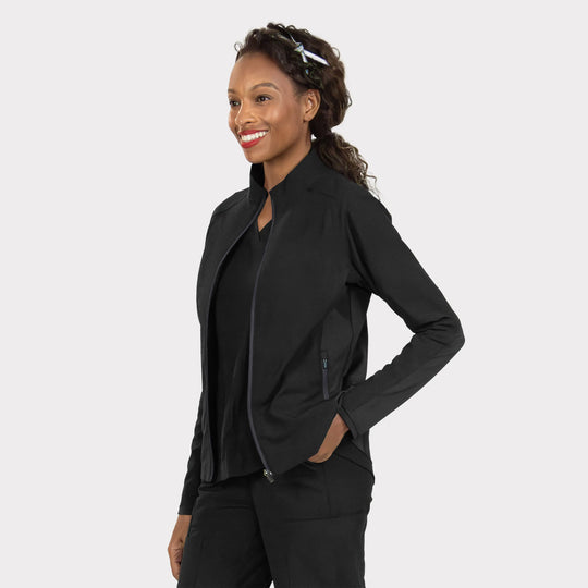 Parkley Scrubs Women's Perfect Jacket Black | scrub-supply.com