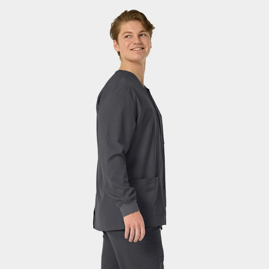Parkley Scrubs Men's ABC Scrub Jacket Charcoal | scrub-supply.com