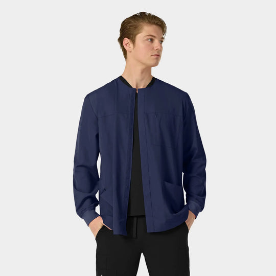 Parkley Scrubs Men's ABC Scrub Jacket Navy | scrub-supply.com