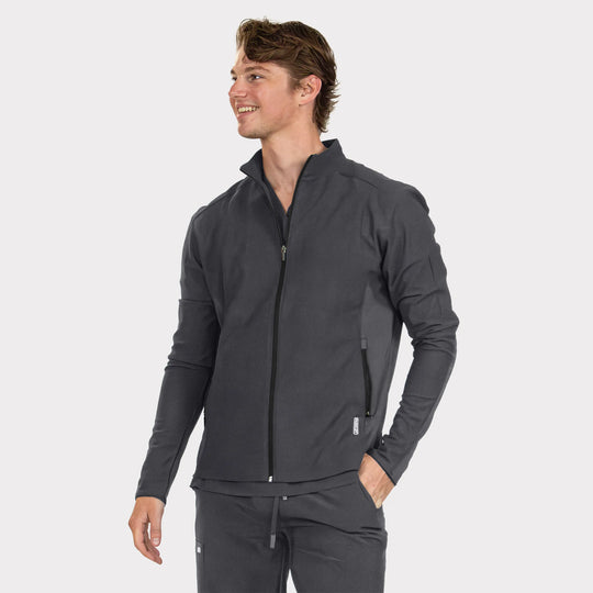 Parkley Scrubs Men's Perfect Jacket Charcoal | scrub-supply.com