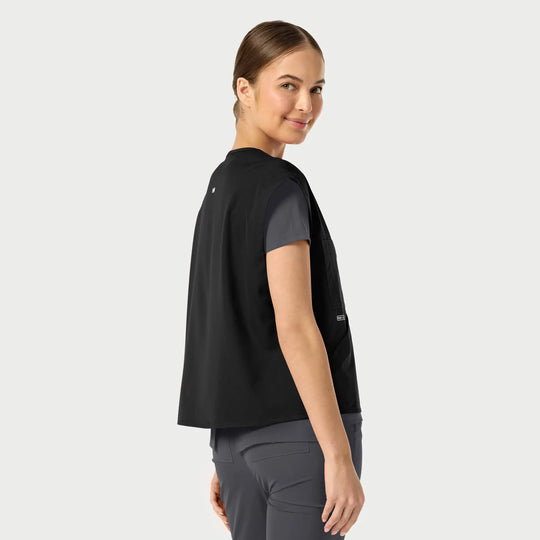 Parkley Scrubs Women's ABC Six-Pocket Utility Vest Black | scrub-supply.com