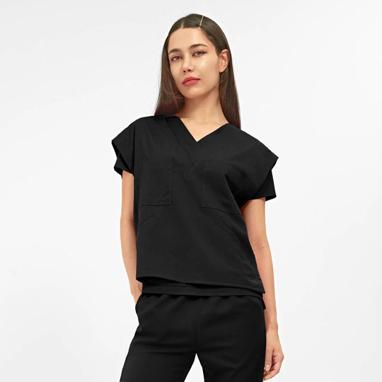 Parkley Scrubs Women's ABC Six-Pocket Utility Vest Black | scrub-supply.com