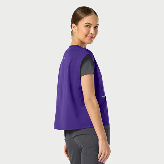 Parkley Scrubs Women's ABC Six-Pocket Utility Vest Dark Purple | scrub-supply.com