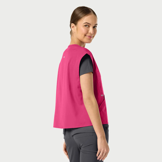 Parkley Scrubs Women's ABC Six-Pocket Utility Vest Hot Pink | scrub-supply.com