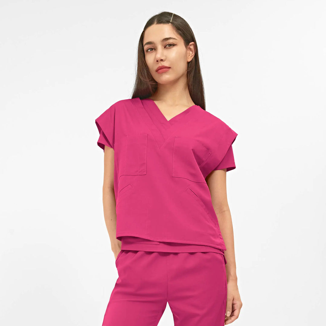Parkley Scrubs Women's ABC Six-Pocket Utility Vest Hot Pink | scrub-supply.com