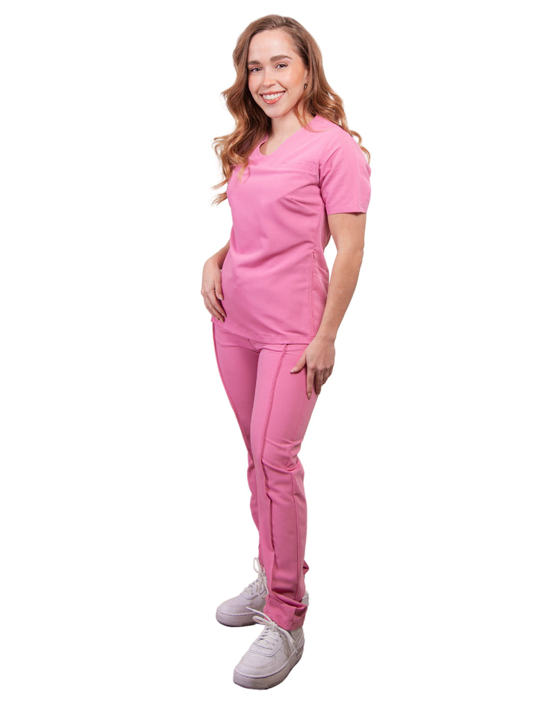 simply-scrubs Scrubs Women's Sweet Heart Neck Set Light Coral | scrub-supply.com