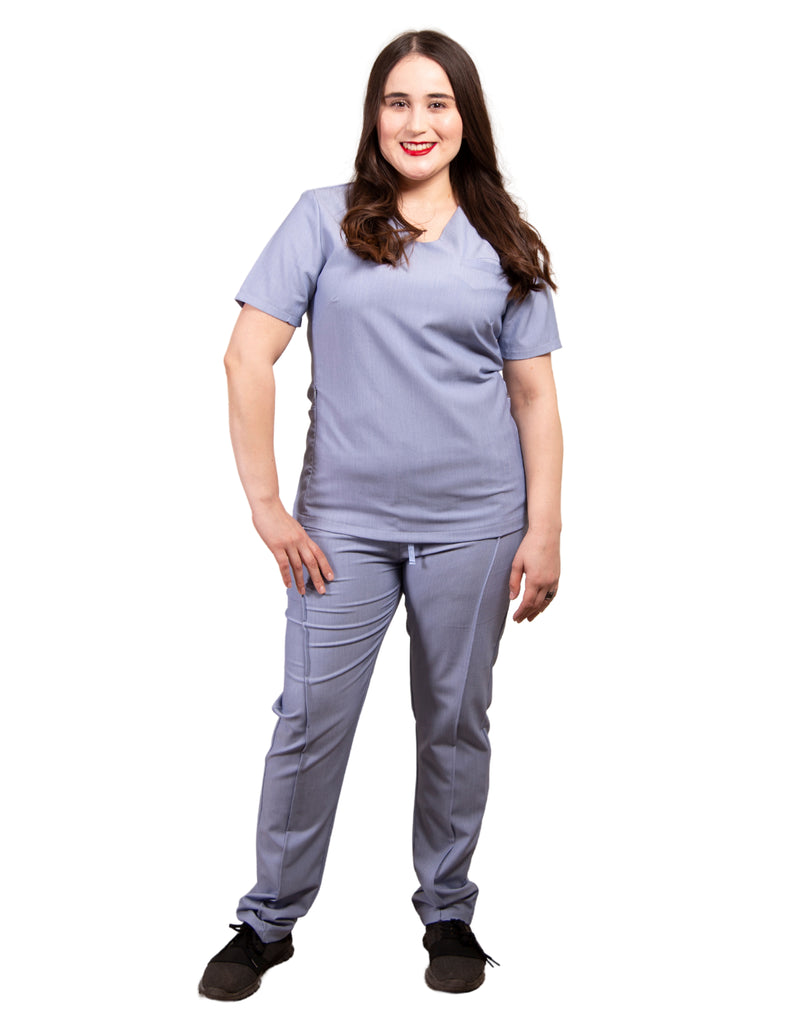 simply-scrubs Scrubs Women's Sweet Heart Neck Set Sky Blue | scrub-supply.com