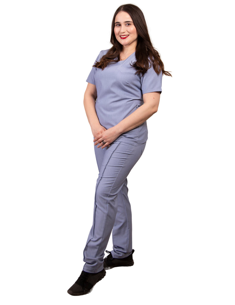 simply-scrubs Scrubs Women's Sweet Heart Neck Set Sky Blue | scrub-supply.com