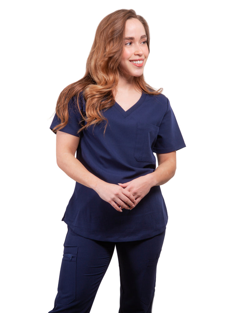 simply-scrubs Scrubs Women's 8 pocket Cargo Set Navy Blue | scrub-supply.com