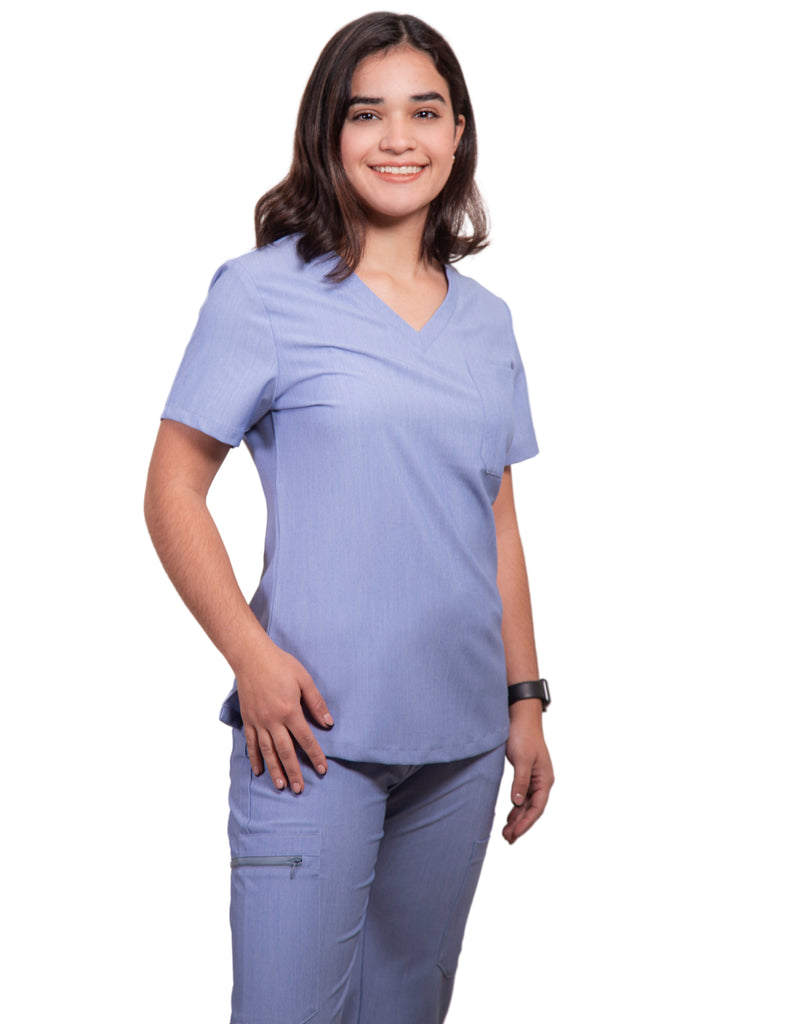 simply-scrubs Scrubs Women's 8 pocket Cargo Set Sky Blue | scrub-supply.com