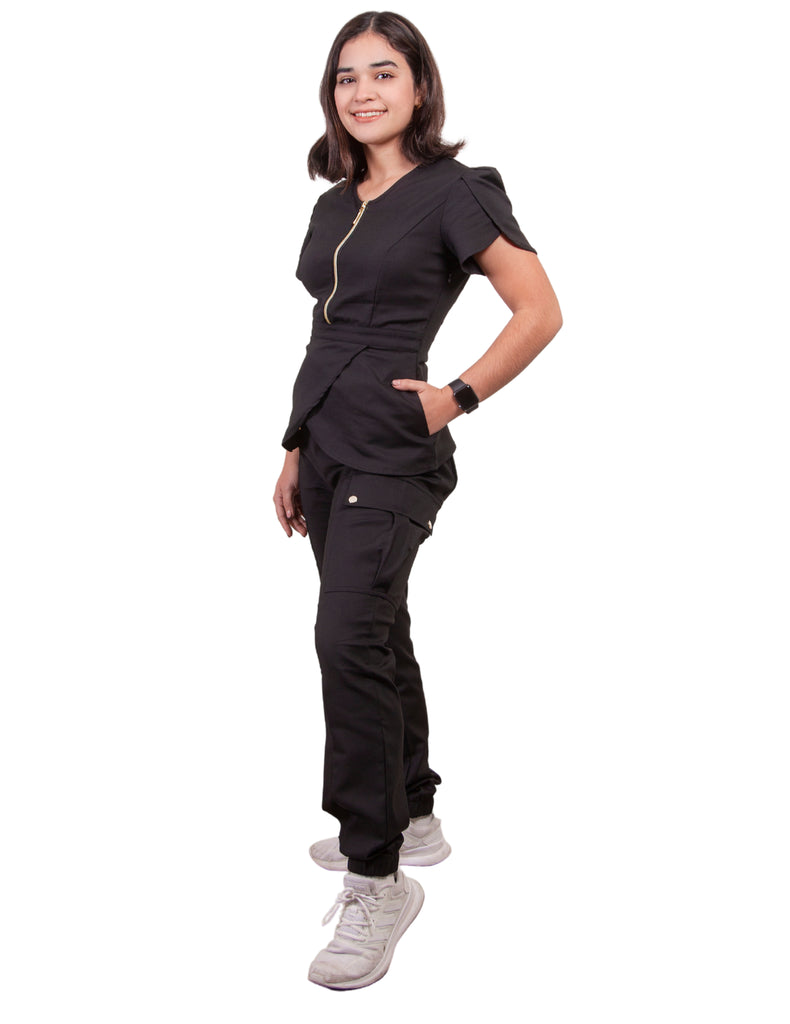 simply-scrubs Scrubs Women's Dutch Tulip Set Black | scrub-supply.com