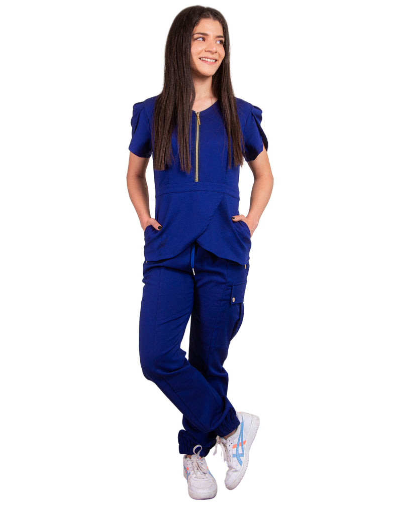 simply-scrubs Scrubs Women's Dutch Tulip Set Midnight Blue | scrub-supply.com