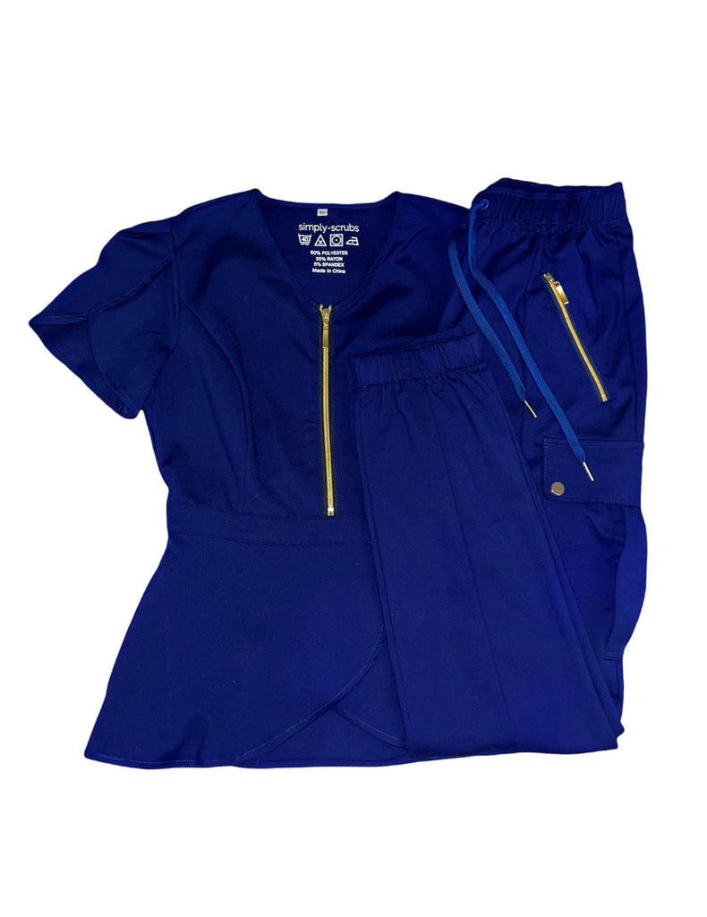 simply-scrubs Scrubs Women's Dutch Tulip Set Midnight Blue | scrub-supply.com