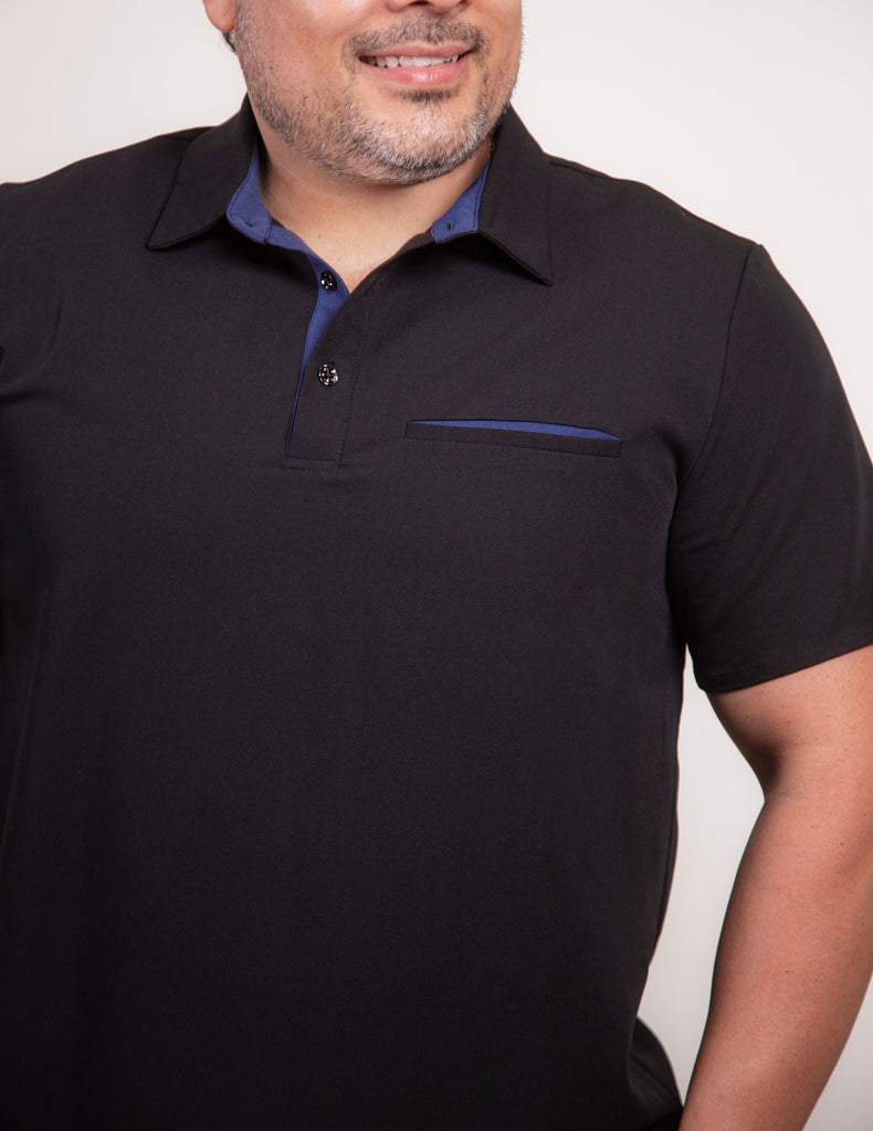 simply-scrubs Scrubs Men's Medical Polo Set Black | scrub-supply.com