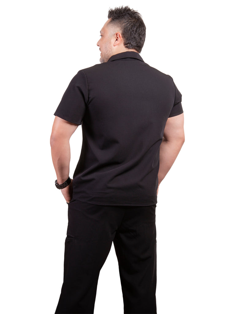 simply-scrubs Scrubs Men's Medical Polo Set Black | scrub-supply.com