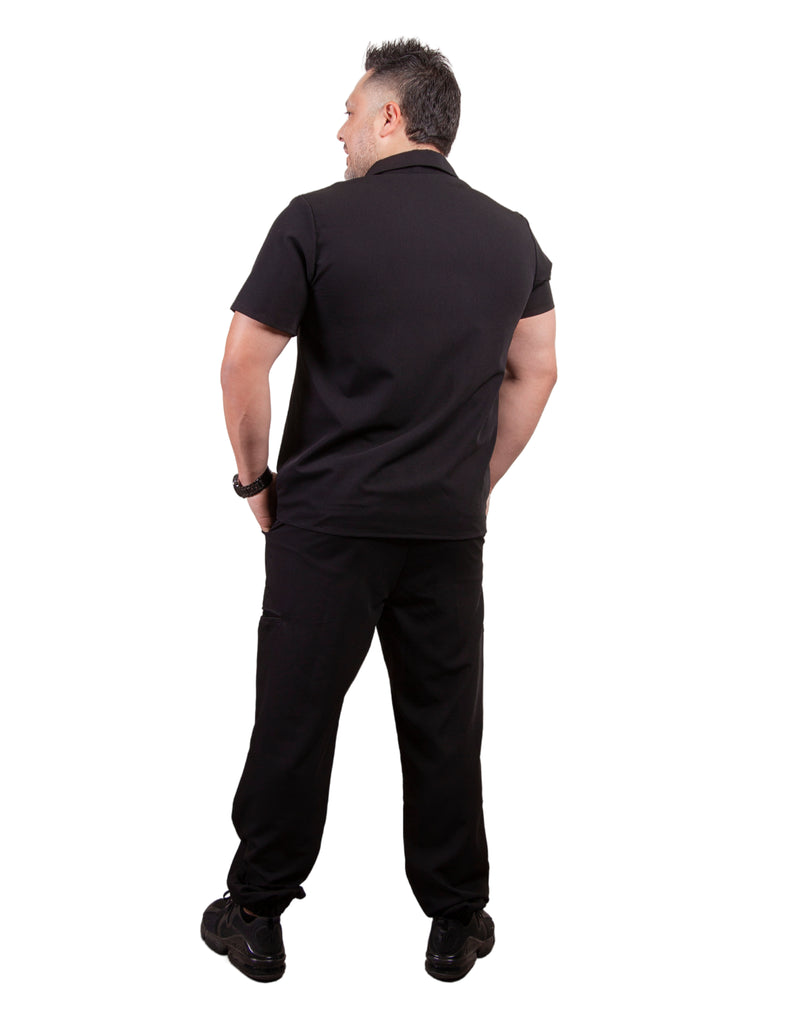 simply-scrubs Scrubs Men's Medical Polo Set Black | scrub-supply.com