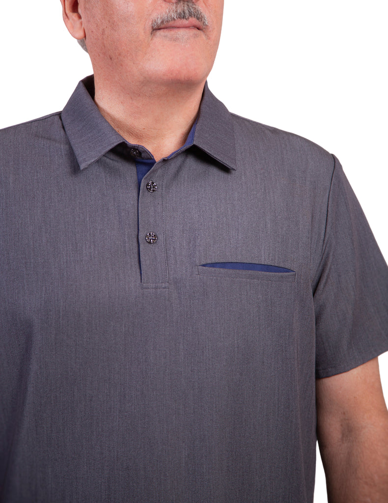 simply-scrubs Scrubs Men's Medical Polo Set Gray | scrub-supply.com