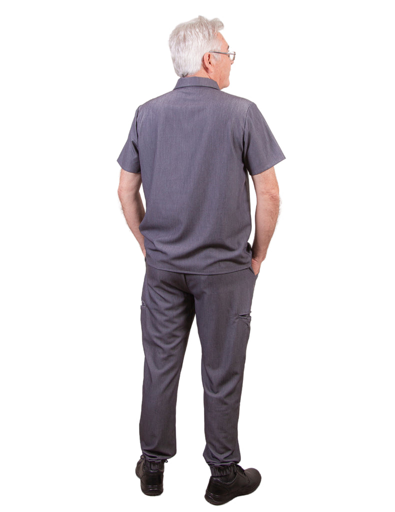 simply-scrubs Scrubs Men's Medical Polo Set Gray | scrub-supply.com