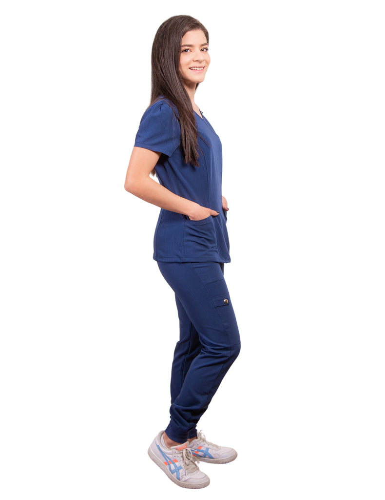 simply-scrubs Scrubs Women's Hybrid Jogger Set Estate Navy Blue | scrub-supply.com