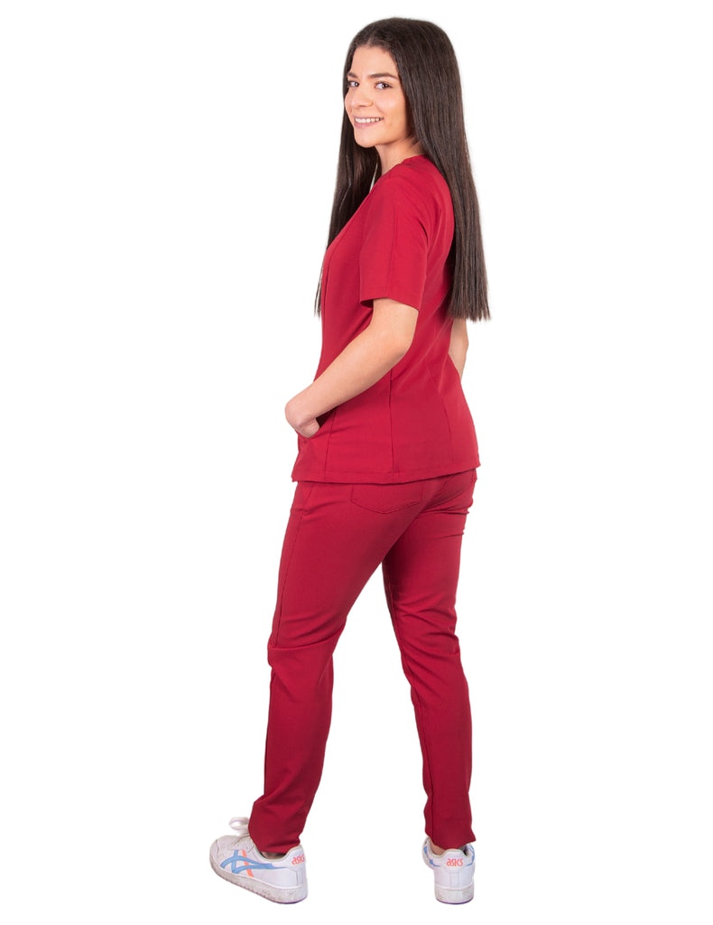 simply-scrubs Scrubs Women's Biker Set Red | scrub-supply.com