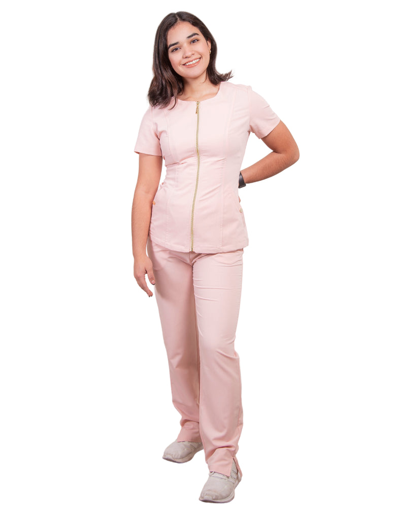 simply-scrubs Scrubs Women's Biker Set Soft Pink | scrub-supply.com