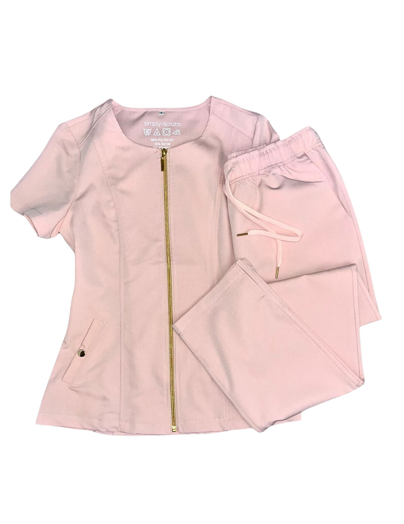 simply-scrubs Scrubs Women's Biker Set Soft Pink | scrub-supply.com