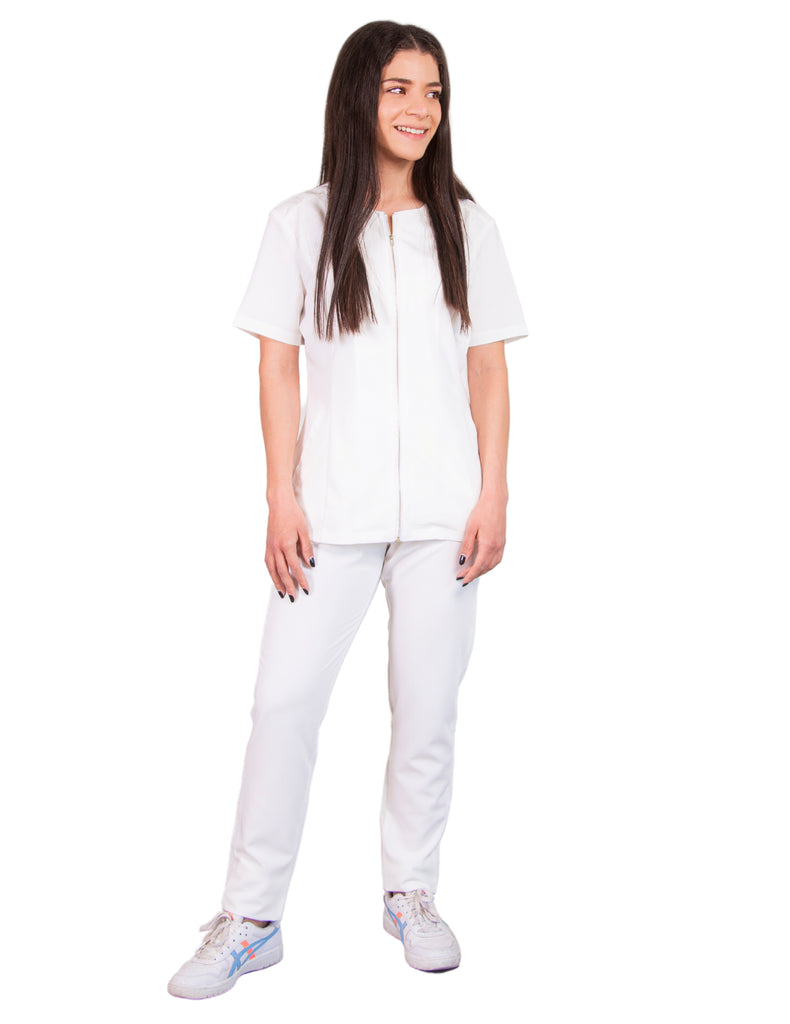 simply-scrubs Scrubs Women's Biker Set White | scrub-supply.com