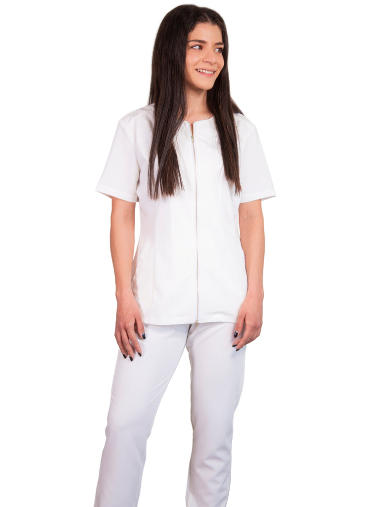 simply-scrubs Scrubs Women's Biker Set White | scrub-supply.com