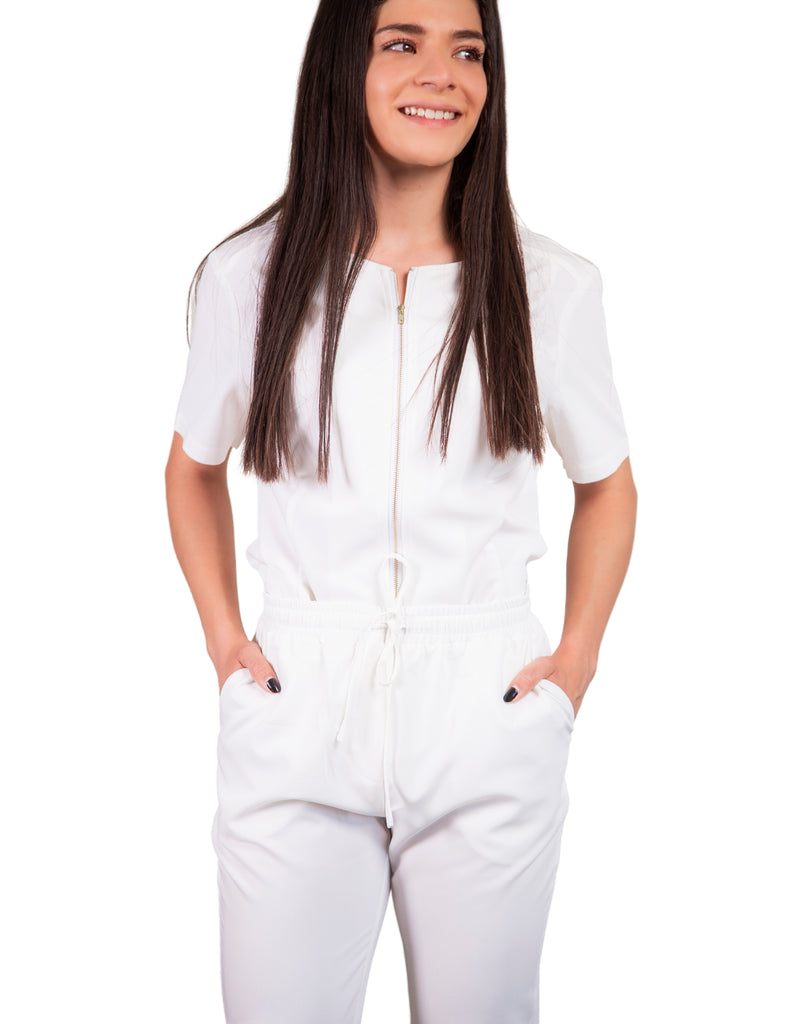 simply-scrubs Scrubs Women's Biker Set White | scrub-supply.com