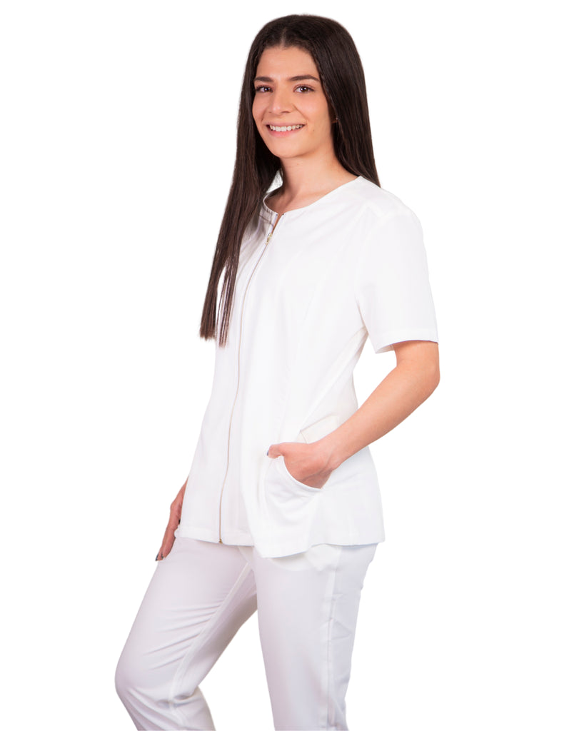 simply-scrubs Scrubs Women's Biker Set White | scrub-supply.com