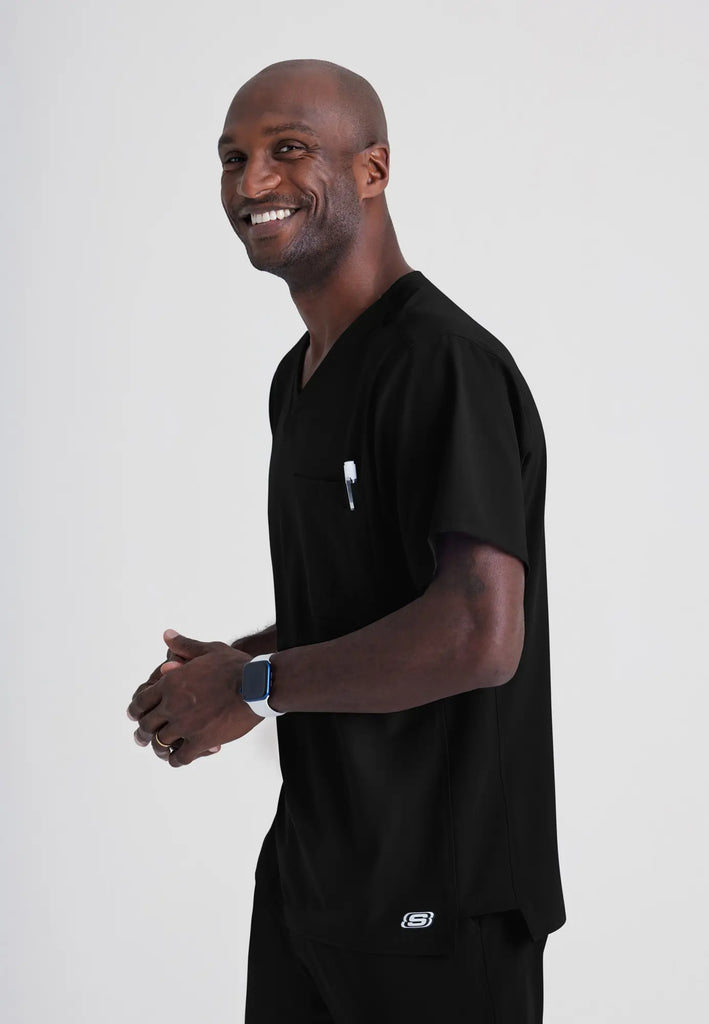 Barco Scrubs Men's Structure Top Black | scrub-supply.com