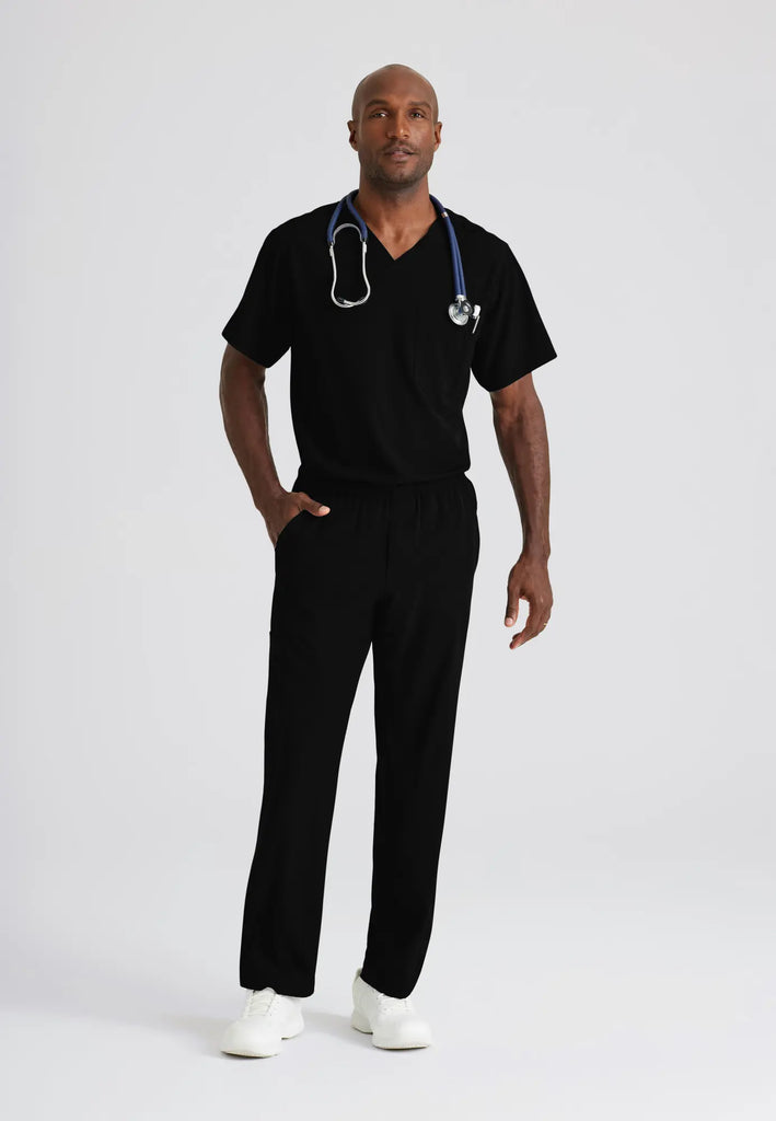 Barco Scrubs Men's Structure Top Black | scrub-supply.com