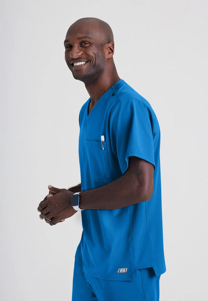 Barco Scrubs Men's Structure Top New Royal | scrub-supply.com