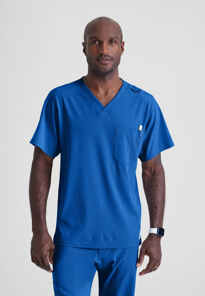 Barco Scrubs Men's Structure Top New Royal | scrub-supply.com