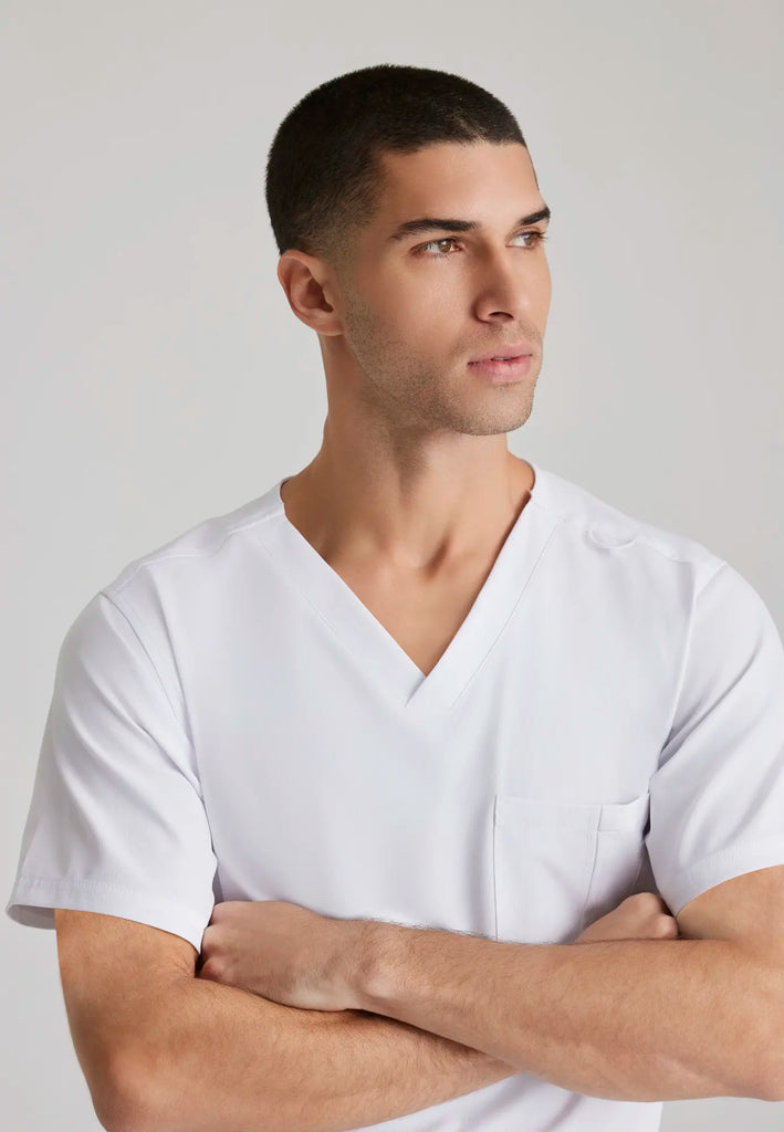 Barco Scrubs Men's Structure Top White | scrub-supply.com