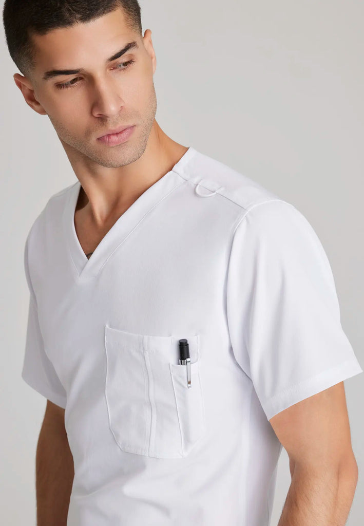 Barco Scrubs Men's Structure Top White | scrub-supply.com