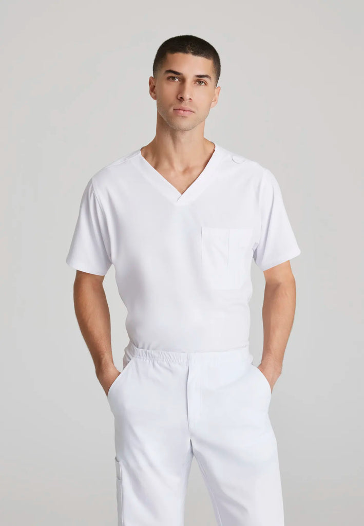 Barco Scrubs Men's Structure Top White | scrub-supply.com