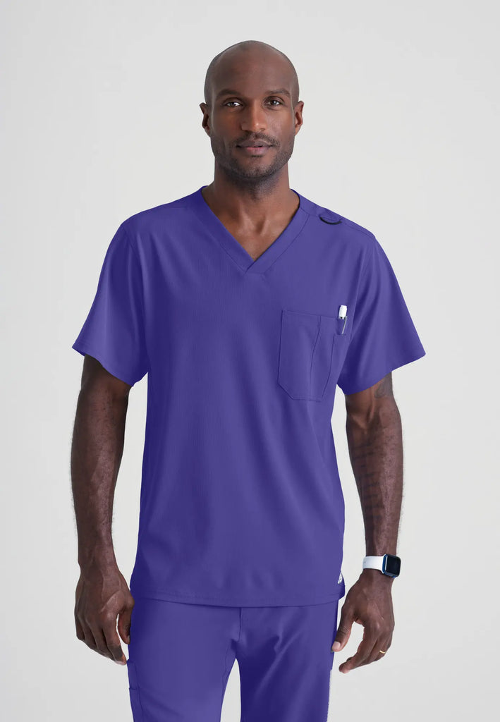 Barco Scrubs Men's Structure Top New Grape | scrub-supply.com