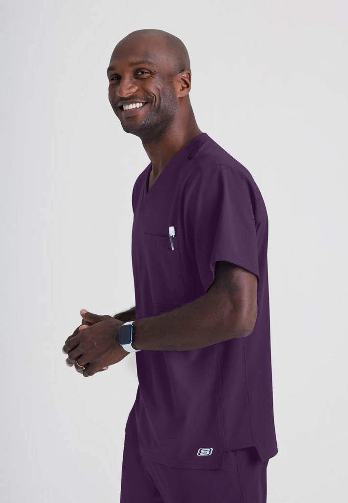 Barco Scrubs Men's Structure Top Eggplant | scrub-supply.com