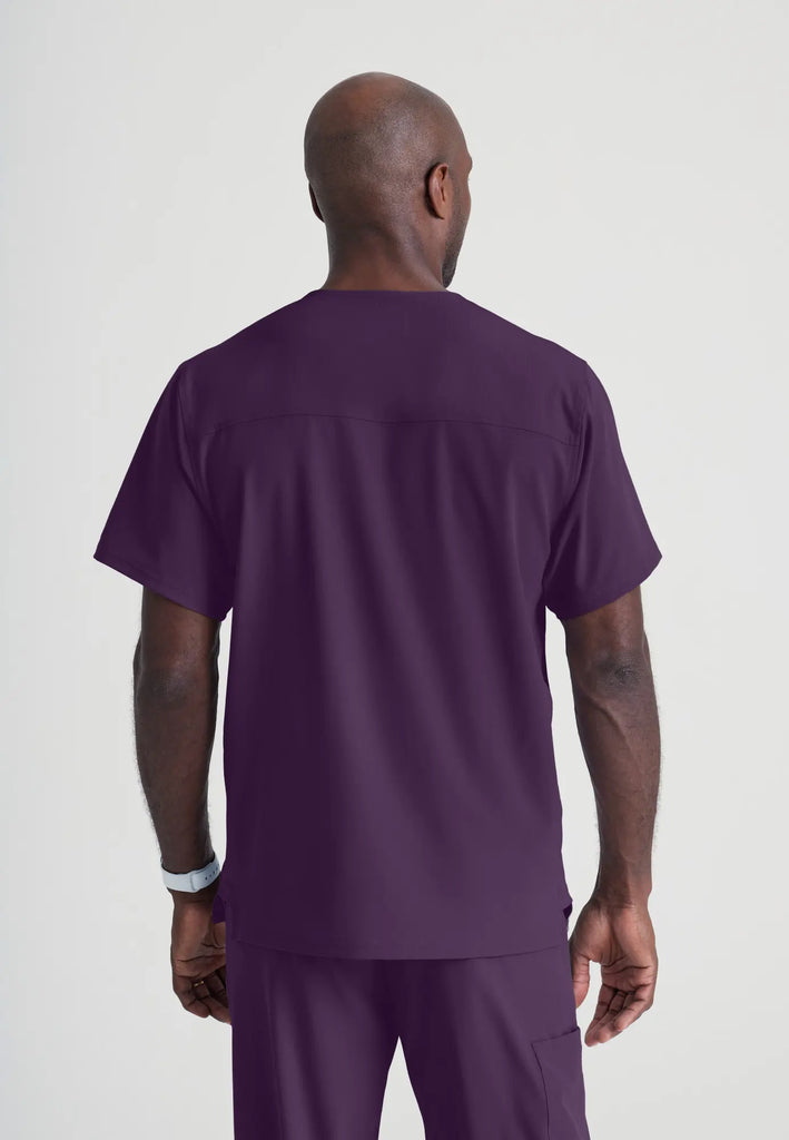 Barco Scrubs Men's Structure Top Eggplant | scrub-supply.com