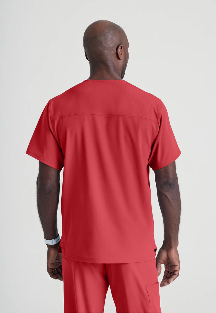 Barco Scrubs Men's Structure Top True Red | scrub-supply.com