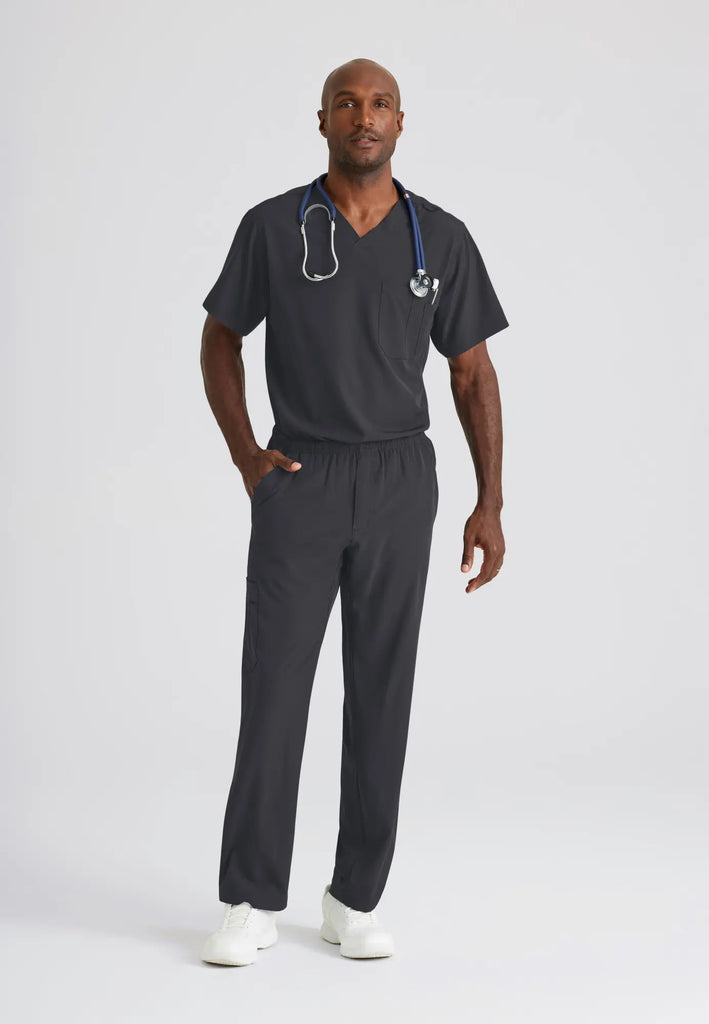 Barco Scrubs Men's Structure Top Pewter | scrub-supply.com