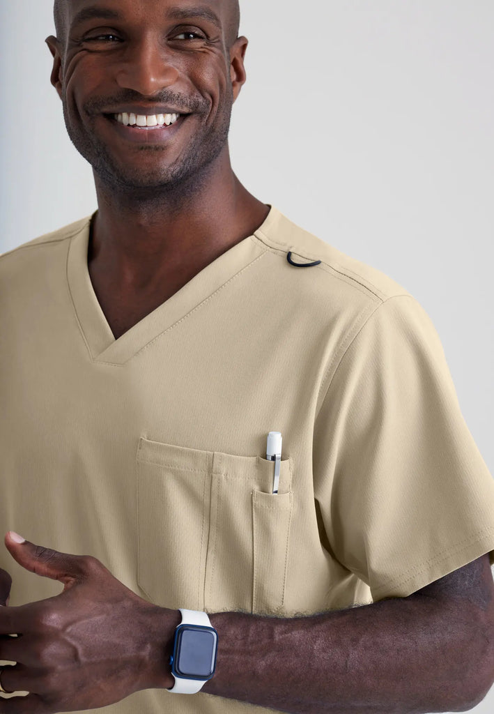 Barco Scrubs Men's Structure Top New Khaki | scrub-supply.com