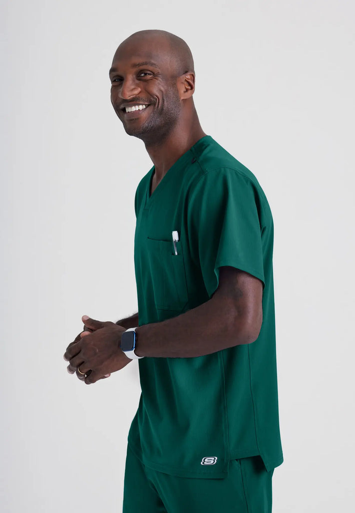 Barco Scrubs Men's Structure Top Hunter Green | scrub-supply.com