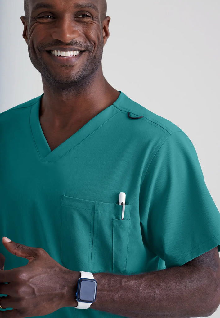 Barco Scrubs Men's Structure Top Teal | scrub-supply.com